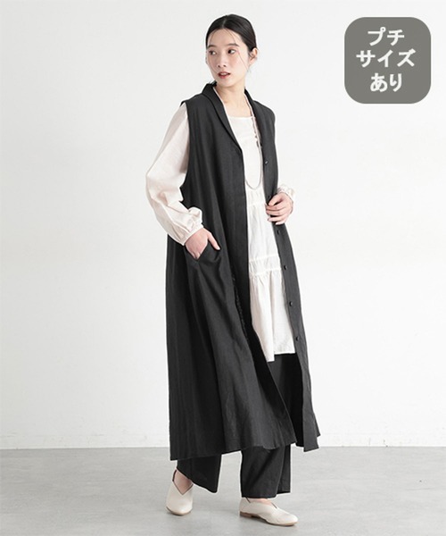 studio CLIP（スタディオクリップ）の「《natural by clip》LRロングベストワンピース[プチサイズあり]（ベスト・レディース・ブラック/ベージュ・FREE/PF）」の2枚目の写真