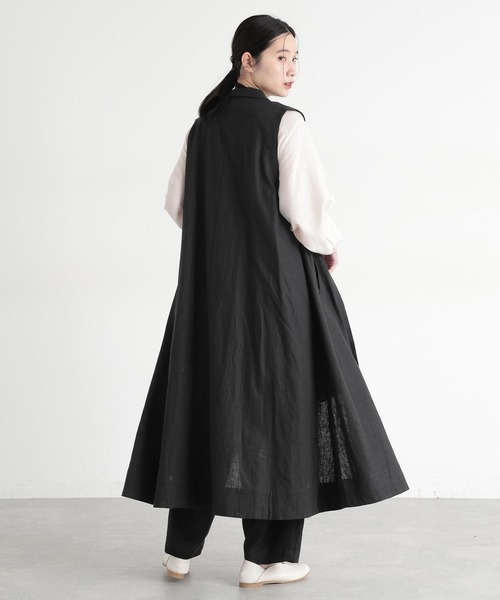 studio CLIP（スタディオクリップ）の「《natural by clip》LRロングベストワンピース[プチサイズあり]（ベスト・レディース・ブラック/ベージュ・FREE/PF）」の4枚目の写真