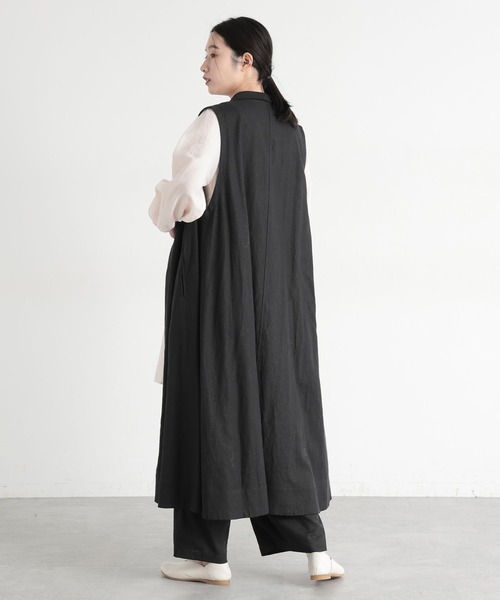 studio CLIP（スタディオクリップ）の「《natural by clip》LRロングベストワンピース[プチサイズあり]（ベスト・レディース・ブラック/ベージュ・FREE/PF）」の5枚目の写真