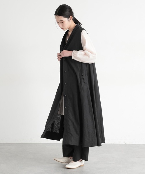 studio CLIP（スタディオクリップ）の「《natural by clip》LRロングベストワンピース[プチサイズあり]（ベスト・レディース・ブラック/ベージュ・FREE/PF）」の6枚目の写真