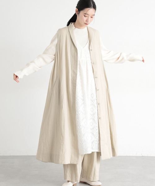 studio CLIP（スタディオクリップ）の「《natural by clip》LRロングベストワンピース[プチサイズあり]（ベスト・レディース・ブラック/ベージュ・FREE/PF）」の7枚目の写真