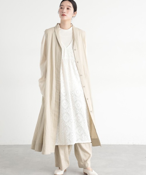 studio CLIP（スタディオクリップ）の「《natural by clip》LRロングベストワンピース[プチサイズあり]（ベスト・レディース・ブラック/ベージュ・FREE/PF）」の10枚目の写真