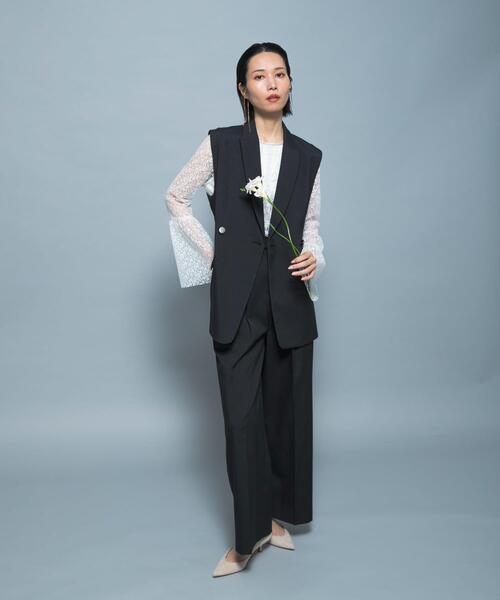 URBAN RESEARCH ROSSO WOMEN（アーバンリサーチ　ロッソ）の「防シワシャンブレーツイルタックパンツ（その他パンツ・レディース・ベージュ系その他/ブラック・36/38）」の6枚目の写真