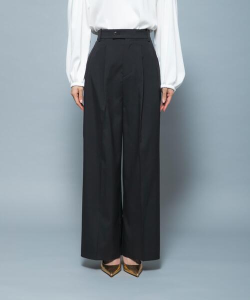 URBAN RESEARCH ROSSO WOMEN（アーバンリサーチ　ロッソ）の「防シワシャンブレーツイルタックパンツ（その他パンツ・レディース・ベージュ系その他/ブラック・36/38）」の7枚目の写真