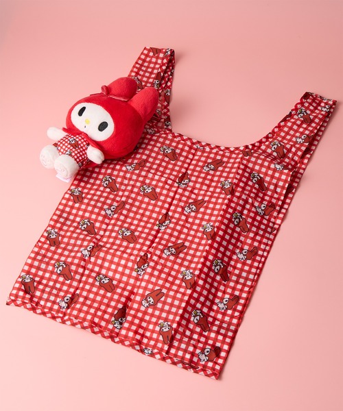 sanrio(サンリオ)の「【 sanrio / サンリオ 】 マイメロディ レトロ 赤チェック ぬいぐるみエコバッグ NJI(エコバッグ/サブバッグ・レディース・レッド・FREE)」の1枚目の写真
