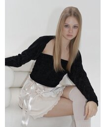 aileen knit top & bolero set - black