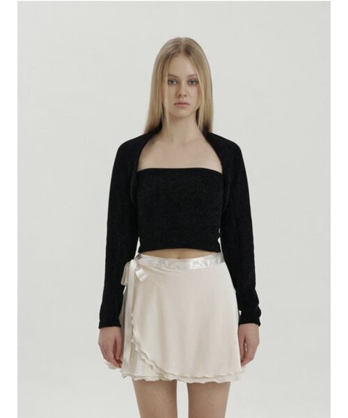 KINDABABY（カインダベイビー）の「aileen knit top & bolero set - black（ニット/セーター・レディース・ブラック・FREE）」の2枚目の写真