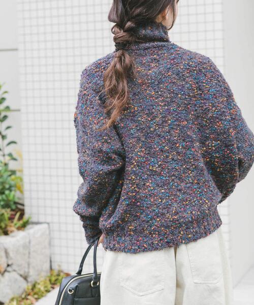 ITEMS URBANRESEARCH（アイテムズ アーバンリサーチ）の「ハイネックカラーネップニット（ニット/セーター・レディース・ベージュ/チャコールグレー/ボルドー・FREE）」の7枚目の写真