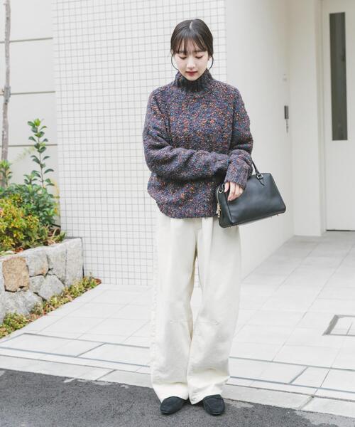 ITEMS URBANRESEARCH（アイテムズ アーバンリサーチ）の「ハイネックカラーネップニット（ニット/セーター・レディース・ベージュ/チャコールグレー/ボルドー・FREE）」の8枚目の写真