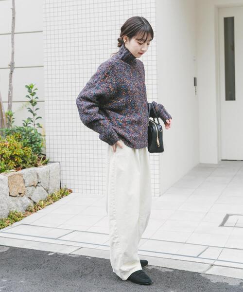 ITEMS URBANRESEARCH（アイテムズ アーバンリサーチ）の「ハイネックカラーネップニット（ニット/セーター・レディース・ベージュ/チャコールグレー/ボルドー・FREE）」の9枚目の写真