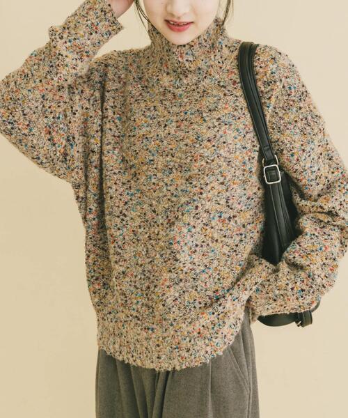 ITEMS URBANRESEARCH（アイテムズ アーバンリサーチ）の「ハイネックカラーネップニット（ニット/セーター・レディース・ベージュ/チャコールグレー/ボルドー・FREE）」の12枚目の写真