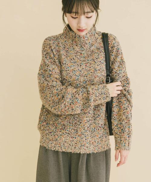 ITEMS URBANRESEARCH（アイテムズ アーバンリサーチ）の「ハイネックカラーネップニット（ニット/セーター・レディース・ベージュ/チャコールグレー/ボルドー・FREE）」の13枚目の写真