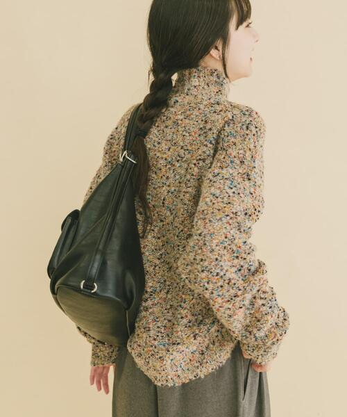 ITEMS URBANRESEARCH（アイテムズ アーバンリサーチ）の「ハイネックカラーネップニット（ニット/セーター・レディース・ベージュ/チャコールグレー/ボルドー・FREE）」の14枚目の写真