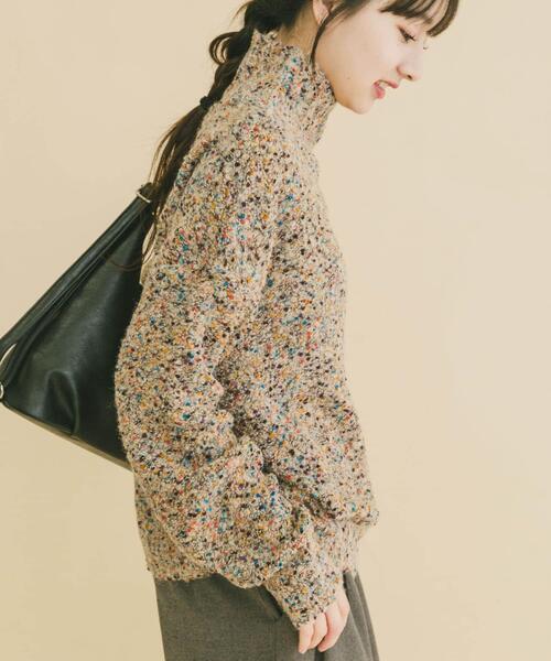 ITEMS URBANRESEARCH（アイテムズ アーバンリサーチ）の「ハイネックカラーネップニット（ニット/セーター・レディース・ベージュ/チャコールグレー/ボルドー・FREE）」の15枚目の写真