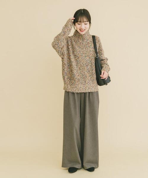 ITEMS URBANRESEARCH（アイテムズ アーバンリサーチ）の「ハイネックカラーネップニット（ニット/セーター・レディース・ベージュ/チャコールグレー/ボルドー・FREE）」の16枚目の写真