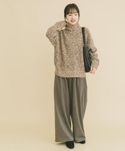 ITEMS URBANRESEARCH（アイテムズ アーバンリサーチ）の「ハイネックカラーネップニット（ニット/セーター・レディース・ベージュ/チャコールグレー/ボルドー・FREE）」の17枚目の写真