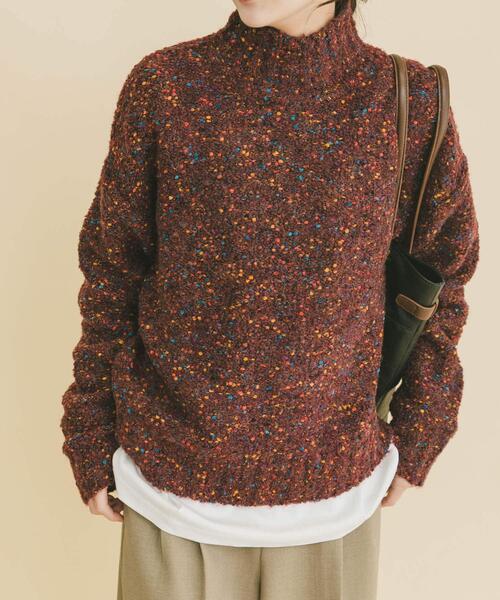 ITEMS URBANRESEARCH（アイテムズ アーバンリサーチ）の「ハイネックカラーネップニット（ニット/セーター・レディース・ベージュ/チャコールグレー/ボルドー・FREE）」の20枚目の写真