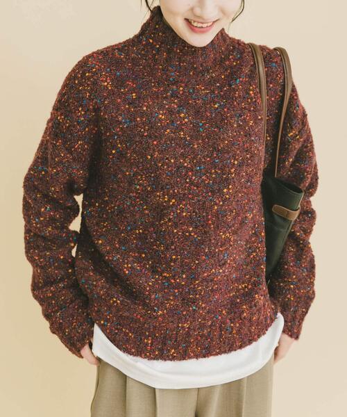 ITEMS URBANRESEARCH（アイテムズ アーバンリサーチ）の「ハイネックカラーネップニット（ニット/セーター・レディース・ベージュ/チャコールグレー/ボルドー・FREE）」の22枚目の写真