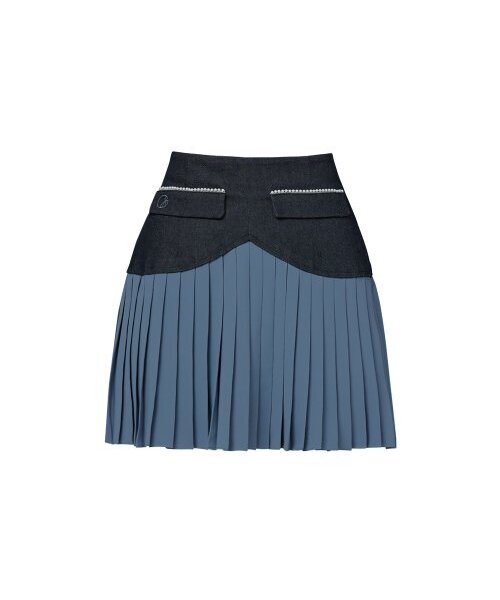 J.JANE(ジェイジェーン)の「ハートシェイププリーツスカート (デニム)(スカート・レディース・インディゴブルー・M/S/XS)」の2枚目の写真