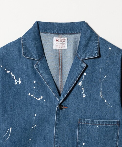 UNITED ARROWS（ユナイテッドアローズ）の「【別注】＜WESCOT＞ スプラッシュ ペイント デニム カバーオール（カバーオール・メンズ・コバルトブルー・S/M/L/XL）」の3枚目の写真