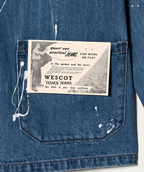 UNITED ARROWS（ユナイテッドアローズ）の「【別注】＜WESCOT＞ スプラッシュ ペイント デニム カバーオール（カバーオール・メンズ・コバルトブルー・S/M/L/XL）」の14枚目の写真