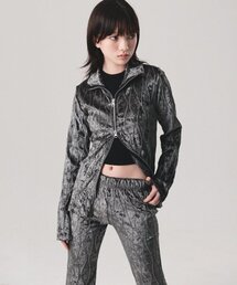 PIECEMAKER（ピースメーカー）の「VELVET WAVE STITCH 2WAY ZIP UP (CHARCOAL)（ナイロンジャケット）」