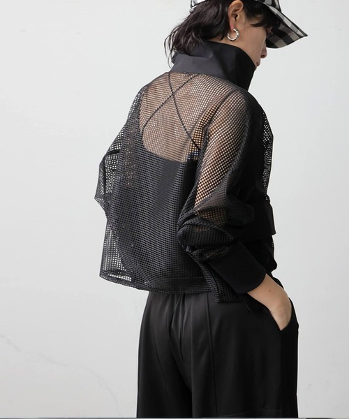 antiqua(アンティカ)の「配色 切替え メッシュ ブルゾン(ブルゾン・レディース・ブラック/グレー・ONESIZE)」の13枚目の写真