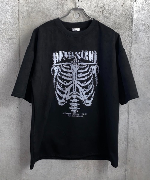lilful(リルフル)の「【26年春夏新作】スカルボーンプリントTシャツ(Tシャツ/カットソー・メンズ・ブラック/ダークグレー/ベージュ・M/L)」の12枚目の写真