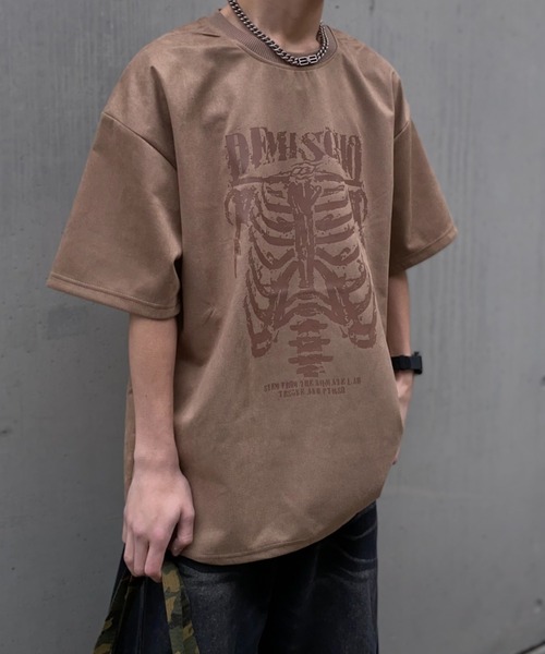 lilful(リルフル)の「【26年春夏新作】スカルボーンプリントTシャツ(Tシャツ/カットソー・メンズ・ブラック/ダークグレー/ベージュ・M/L)」の10枚目の写真