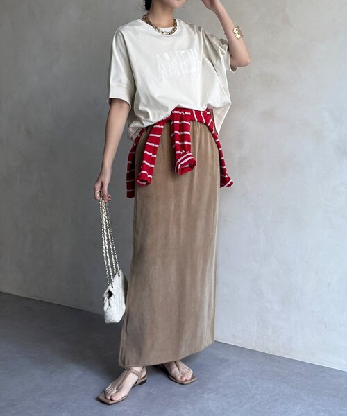 DouDou（ドゥドゥ）の「【WEB限定】AMIENESロゴTEE（Tシャツ/カットソー・レディース・モカ/チャコールグレー/アイボリー・FREE）」の7枚目の写真