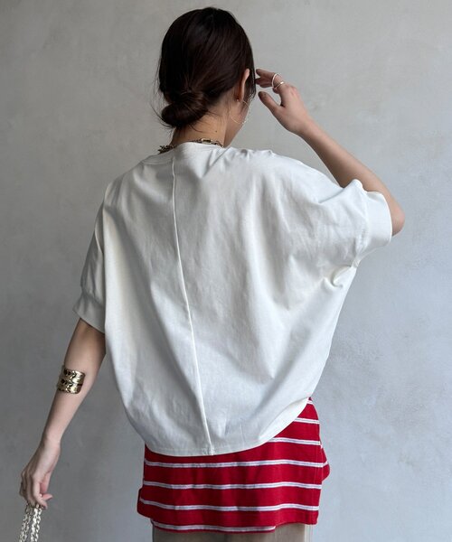 DouDou（ドゥドゥ）の「【WEB限定】AMIENESロゴTEE（Tシャツ/カットソー・レディース・モカ/チャコールグレー/アイボリー・FREE）」の13枚目の写真