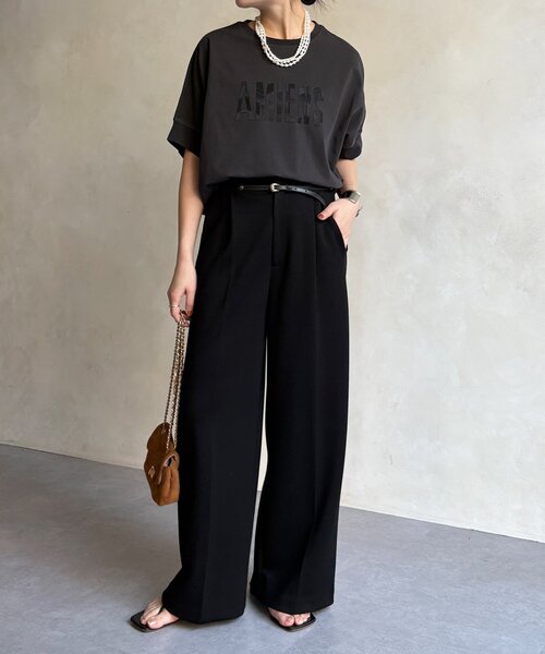 DouDou（ドゥドゥ）の「【WEB限定】AMIENESロゴTEE（Tシャツ/カットソー・レディース・モカ/チャコールグレー/アイボリー・FREE）」の14枚目の写真