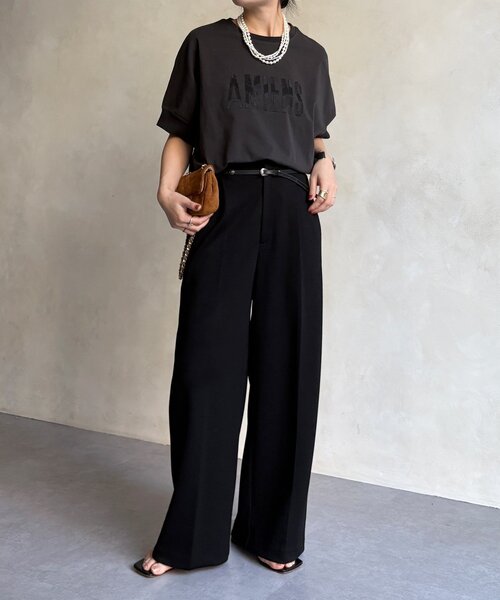 DouDou（ドゥドゥ）の「【WEB限定】AMIENESロゴTEE（Tシャツ/カットソー・レディース・モカ/チャコールグレー/アイボリー・FREE）」の17枚目の写真