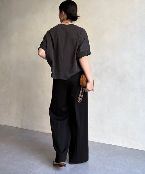 DouDou（ドゥドゥ）の「【WEB限定】AMIENESロゴTEE（Tシャツ/カットソー・レディース・モカ/チャコールグレー/アイボリー・FREE）」の18枚目の写真