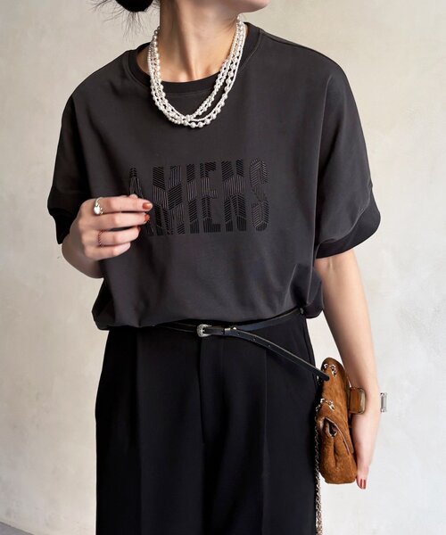 DouDou（ドゥドゥ）の「【WEB限定】AMIENESロゴTEE（Tシャツ/カットソー・レディース・モカ/チャコールグレー/アイボリー・FREE）」の20枚目の写真