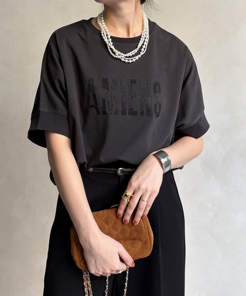DouDou（ドゥドゥ）の「【WEB限定】AMIENESロゴTEE（Tシャツ/カットソー・レディース・モカ/チャコールグレー/アイボリー・FREE）」の21枚目の写真