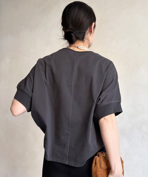 DouDou（ドゥドゥ）の「【WEB限定】AMIENESロゴTEE（Tシャツ/カットソー・レディース・モカ/チャコールグレー/アイボリー・FREE）」の22枚目の写真