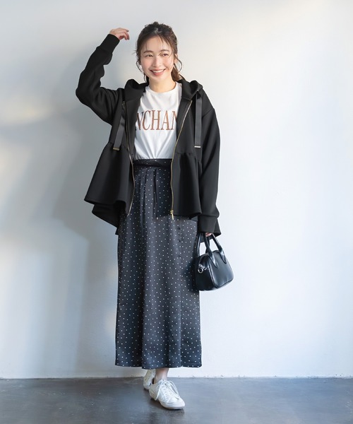 coca（coca）（コカ）の「ソフトスウェットフレアパーカー（パーカー・レディース・ブラック/チャコール・M/L）」の10枚目の写真