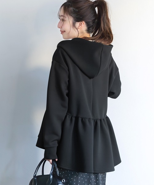 coca（coca）（コカ）の「ソフトスウェットフレアパーカー（パーカー・レディース・ブラック/チャコール・M/L）」の13枚目の写真