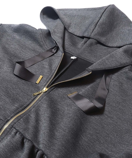 coca（coca）（コカ）の「ソフトスウェットフレアパーカー（パーカー・レディース・ブラック/チャコール・M/L）」の16枚目の写真