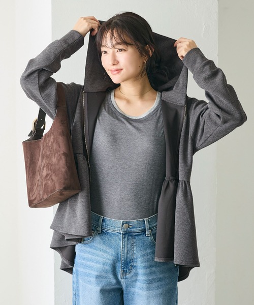 coca(coca)(コカ)の「ソフトスウェットフレアパーカー(パーカー・レディース・ブラック/チャコール・M/L)」の19枚目の写真