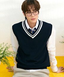 CHASECULT（チェイスカルト）の「男性 配色 Vネック ベスト-DARK7312B04（ベスト）」