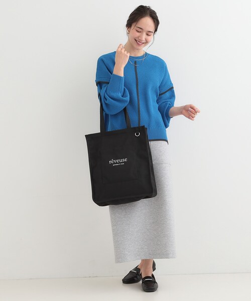 SHOO・LA・RUE(シューラルー)の「推し活もできるハンプトート【うちわが入る】(トートバッグ・レディース・ブラック/アイボリー/ライトパープル/イエロー/ブルー/グレー・00)」の12枚目の写真