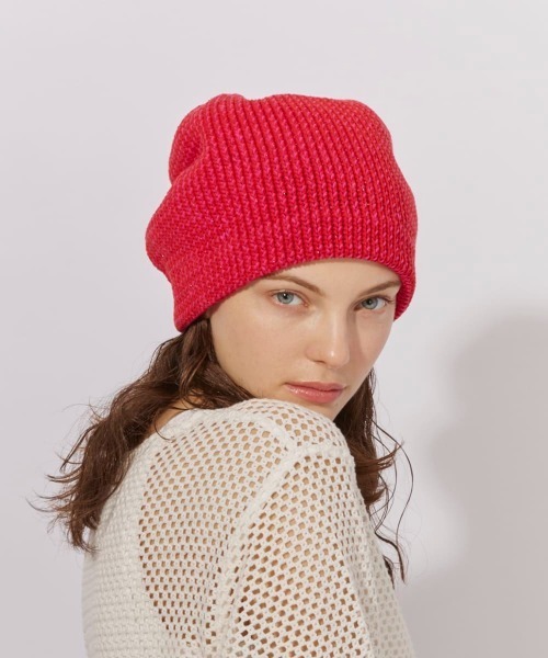 Chapeau d' O（シャポードオー）の「Chapeau d' O  C/A Mix Beret Beanie / シャポードオー（ニットキャップ/ビーニー・レディース・レッド/ホワイト/ネイビー・FREE）」の15枚目の写真