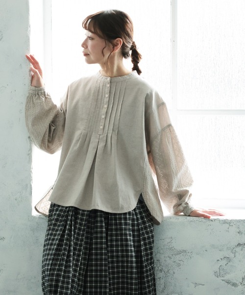 soulberry(ソウルベリー)の「つづる刺繍ブラウス(シャツ/ブラウス・レディース・グレー系その他・5L/4L/3L/LL/L/M)」の4枚目の写真