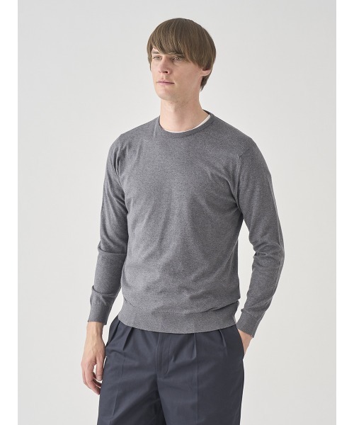 JOHN SMEDLEY(ジョンスメドレー)の「クルーネック長袖コットンニットプルオーバー(ニット/セーター・メンズ・チャコールグレー・M/XL/S/L)」の5枚目の写真