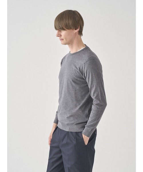 JOHN SMEDLEY(ジョンスメドレー)の「クルーネック長袖コットンニットプルオーバー(ニット/セーター・メンズ・チャコールグレー・M/XL/S/L)」の6枚目の写真