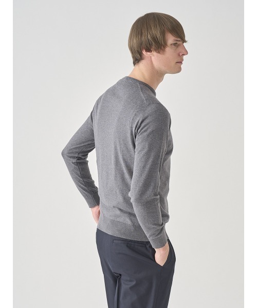 JOHN SMEDLEY(ジョンスメドレー)の「クルーネック長袖コットンニットプルオーバー(ニット/セーター・メンズ・チャコールグレー・M/XL/S/L)」の8枚目の写真