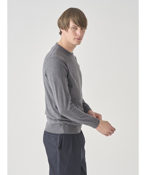 JOHN SMEDLEY(ジョンスメドレー)の「クルーネック長袖コットンニットプルオーバー(ニット/セーター・メンズ・チャコールグレー・M/XL/S/L)」の9枚目の写真