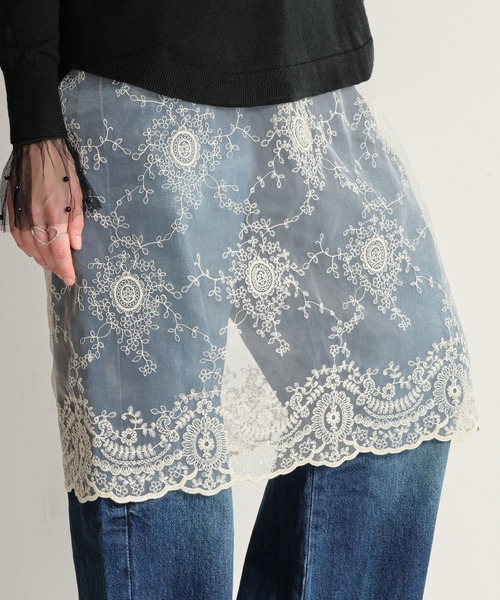 ZAKKA-BOX(ザッカボックス)の「レイヤードレーススカート(スカート・レディース・アイボリー/オフホワイト/ホワイト系その他・FREE)」の10枚目の写真